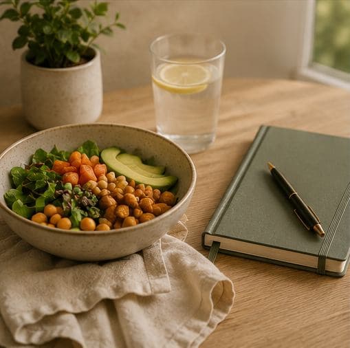 Weekly planner and workspace representing productivity and routine guides